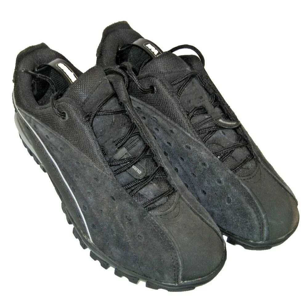 Mens Shimano SPD Black Cycling Biking Shoes w SM-SH51 Shimano Cleats sz 7